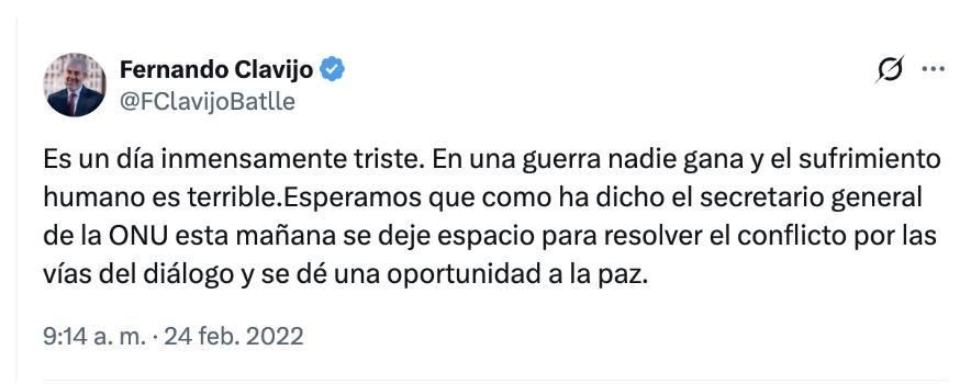 Tuit de Fernando Clavijo.