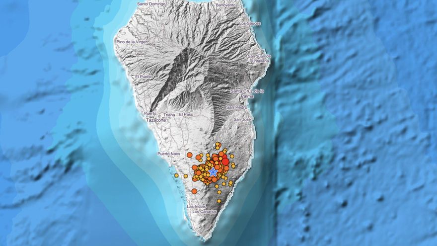 Terremotos registrados en los últimos tres días en La Palma. / FOTO: IGN