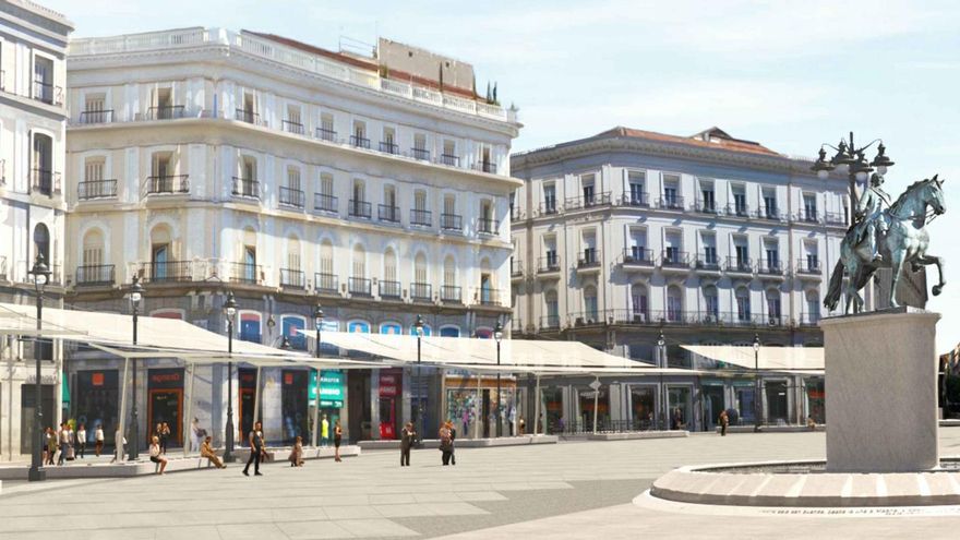 Los toldos del millón y medio de euros para Sol suman un nuevo problema por unas 'chinchetas' que rechazó Patrimonio