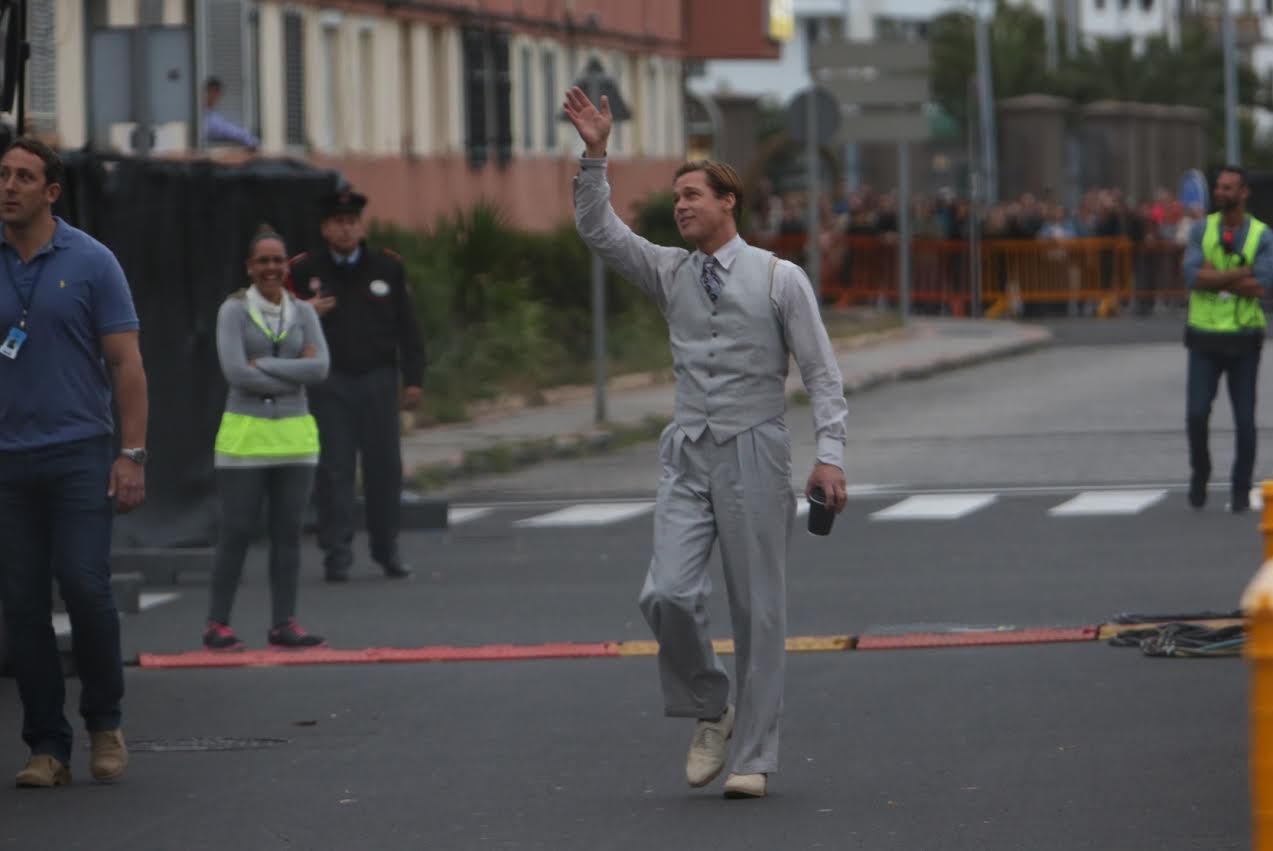 Brad Pitt, en la Plaza de Manuel Becerra. (ALEJANDRO RAMOS)