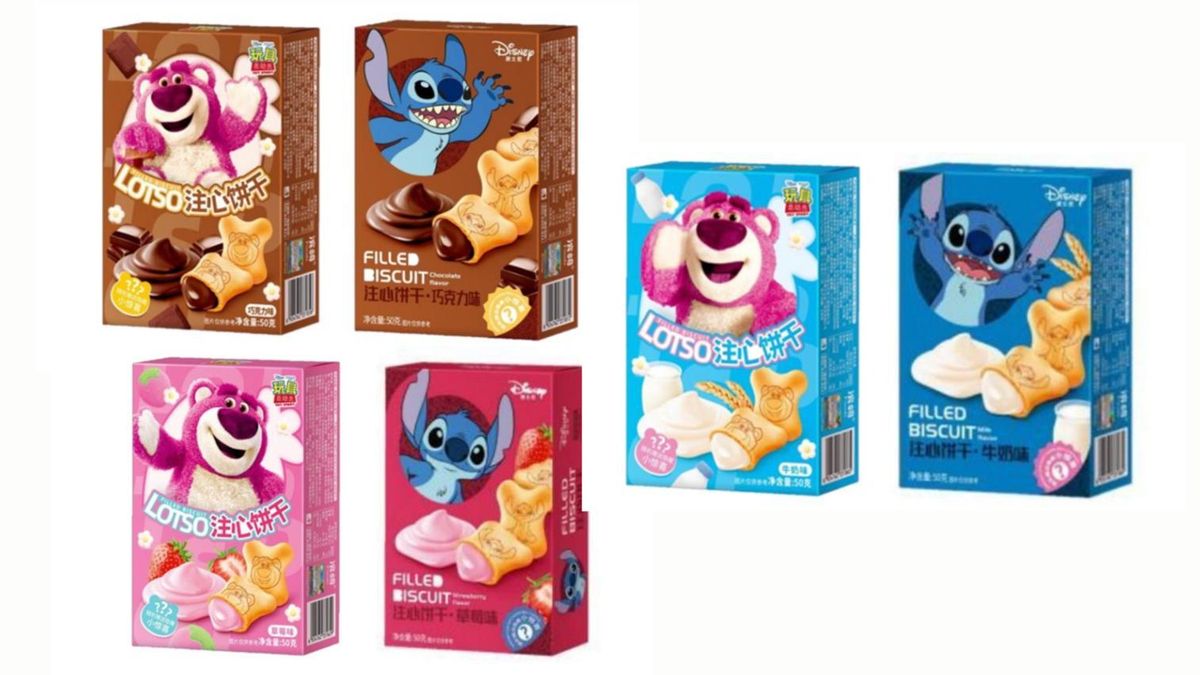 Galletas sabores chocolate, fresa y leche.