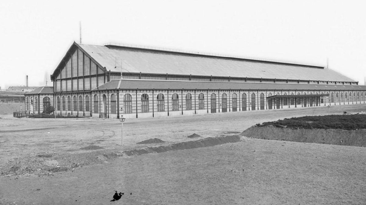 Estación de las Delicias hacia el año 1880, en una fotografía de J.Laurent
