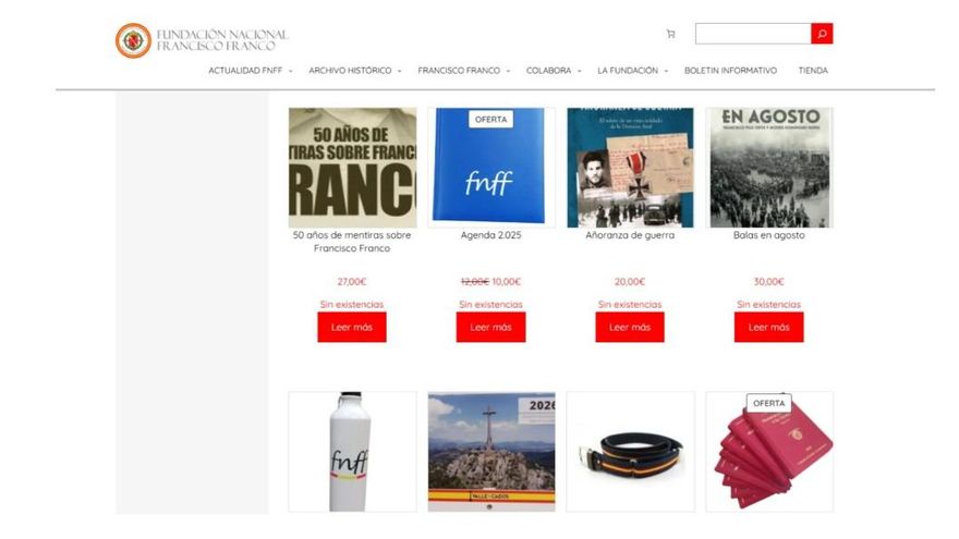 Facua denuncia a la Fundación Francisco Franco por vulnerar la normativa de protección de datos en su tienda online