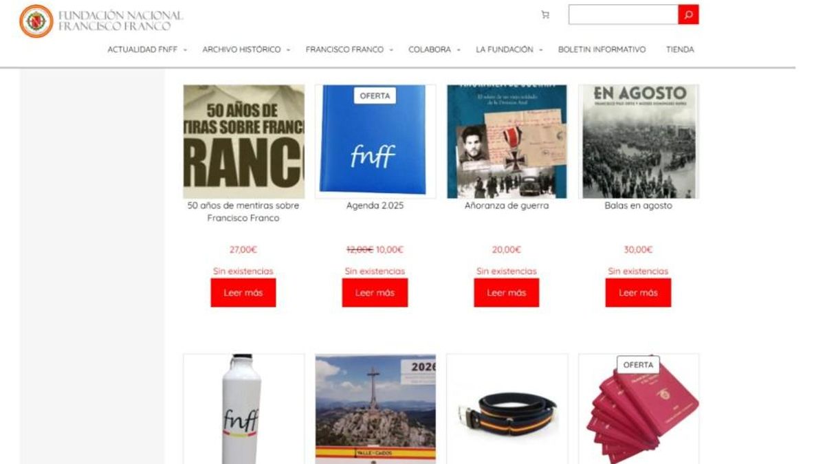 Facua denuncia a la Fundación Francisco Franco por vulnerar la normativa de protección de datos en su tienda online