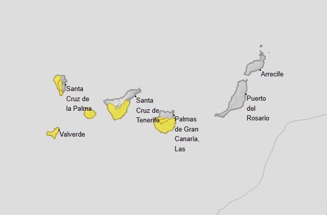 Avisos amarillos por viento en Canarias para este martes, 6 de enero.