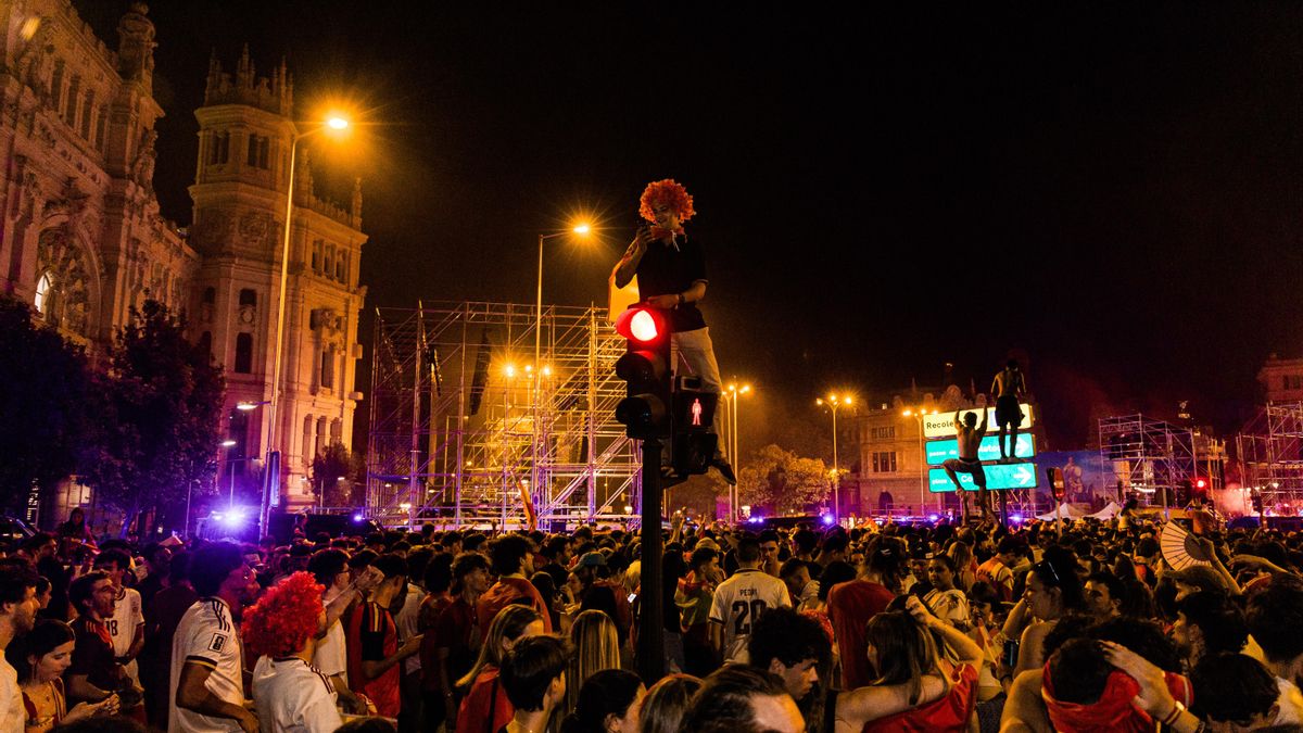 Celebración en la Plaza de Cibeles de Madrid.