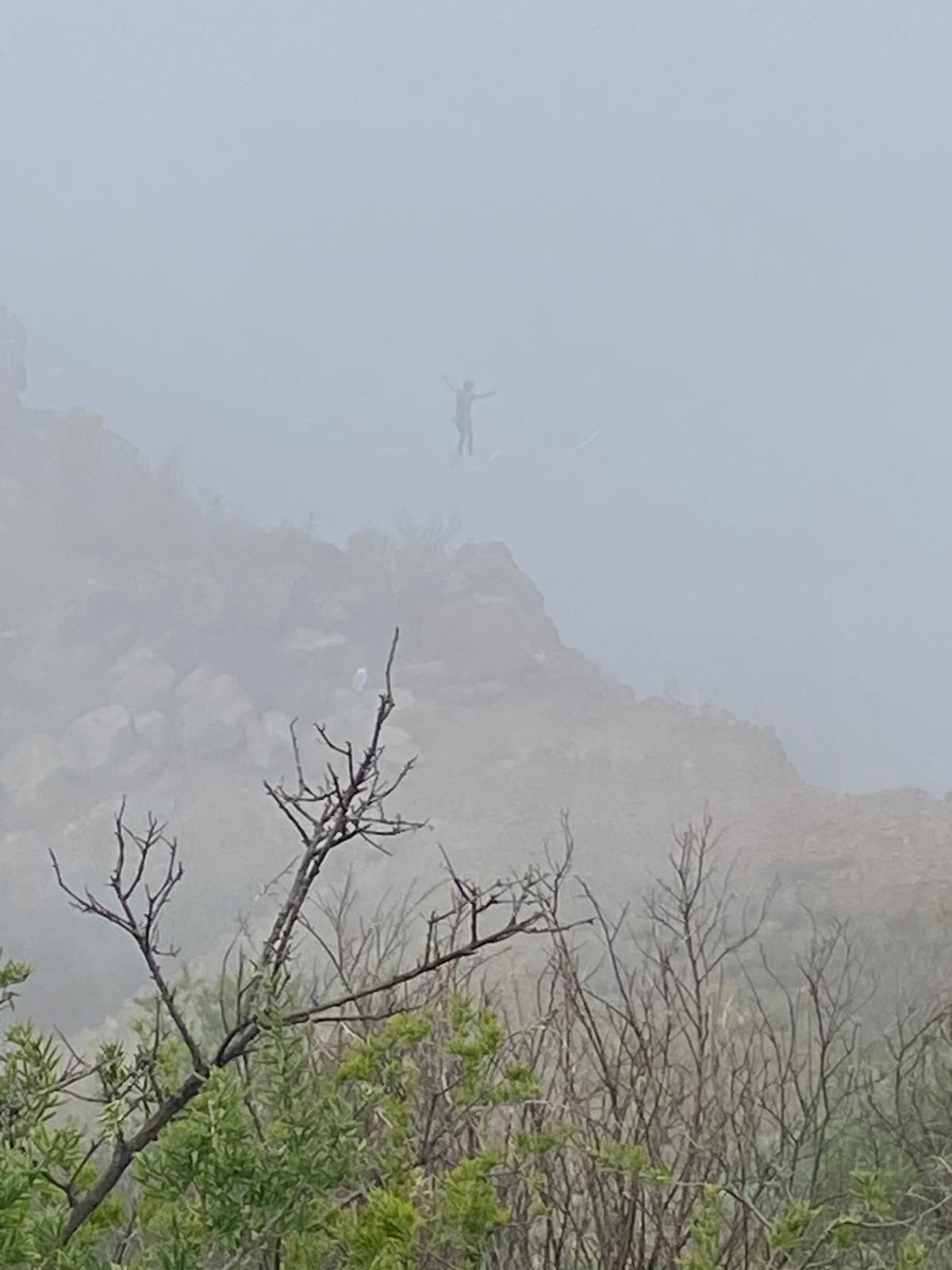 Uno de los funambulistas, en el sur de Tenerife.
