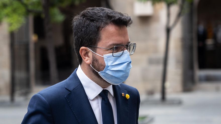 El presidente de la Generalitat de Catalunya, Pere Aragonès, acude a la reunión de hoy con todos los consellers