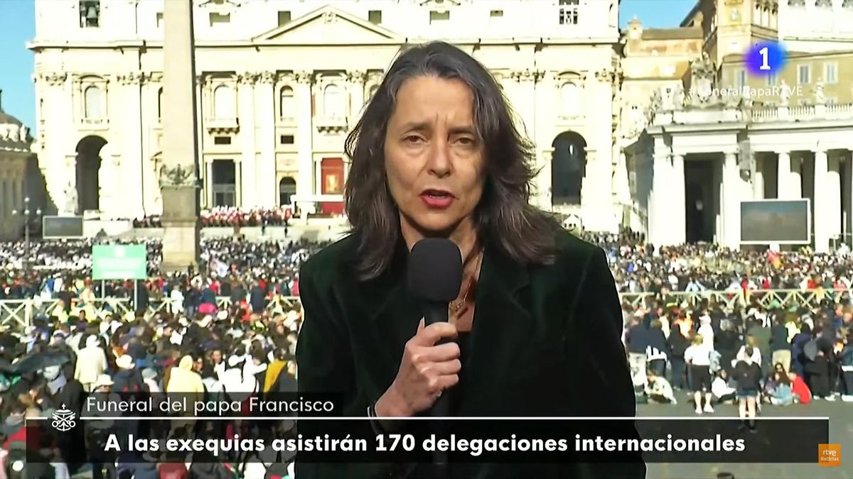 Sagrario Ruiz de Apodaca en la retransmisión de RTVE del funeral del papa Francisco