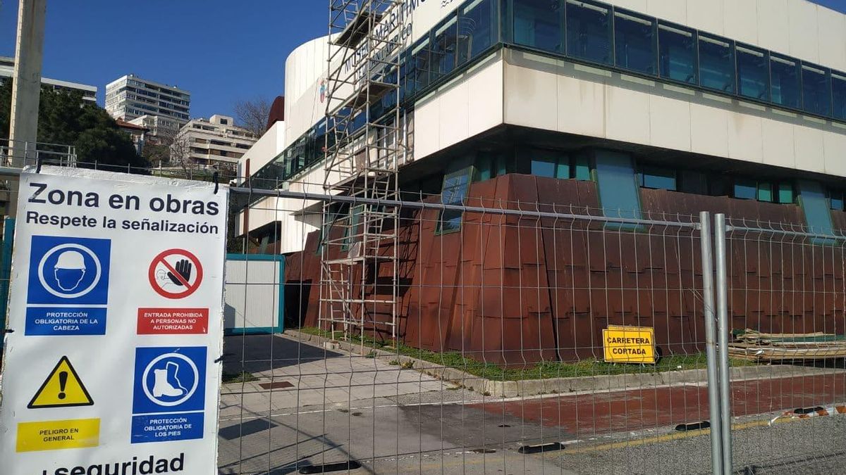 Obras en el Museo Marítimo del Cantábrico.