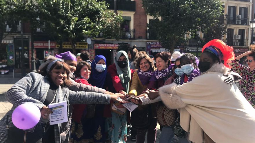 La diversidad cultural de Lavapiés ha estado también presente en este anticipo del 8M