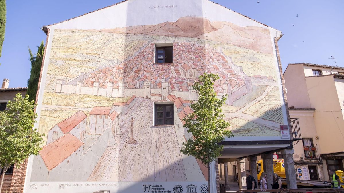 Nuevo mural en la casa Tapón de Alcalá de Henares.