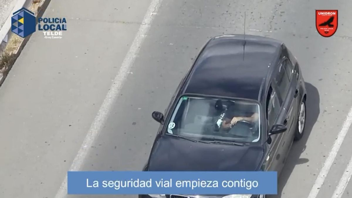 La Policía Local de Telde divulga un vídeo con imágenes de más de una decena de distracciones al volante en tan solo una semana