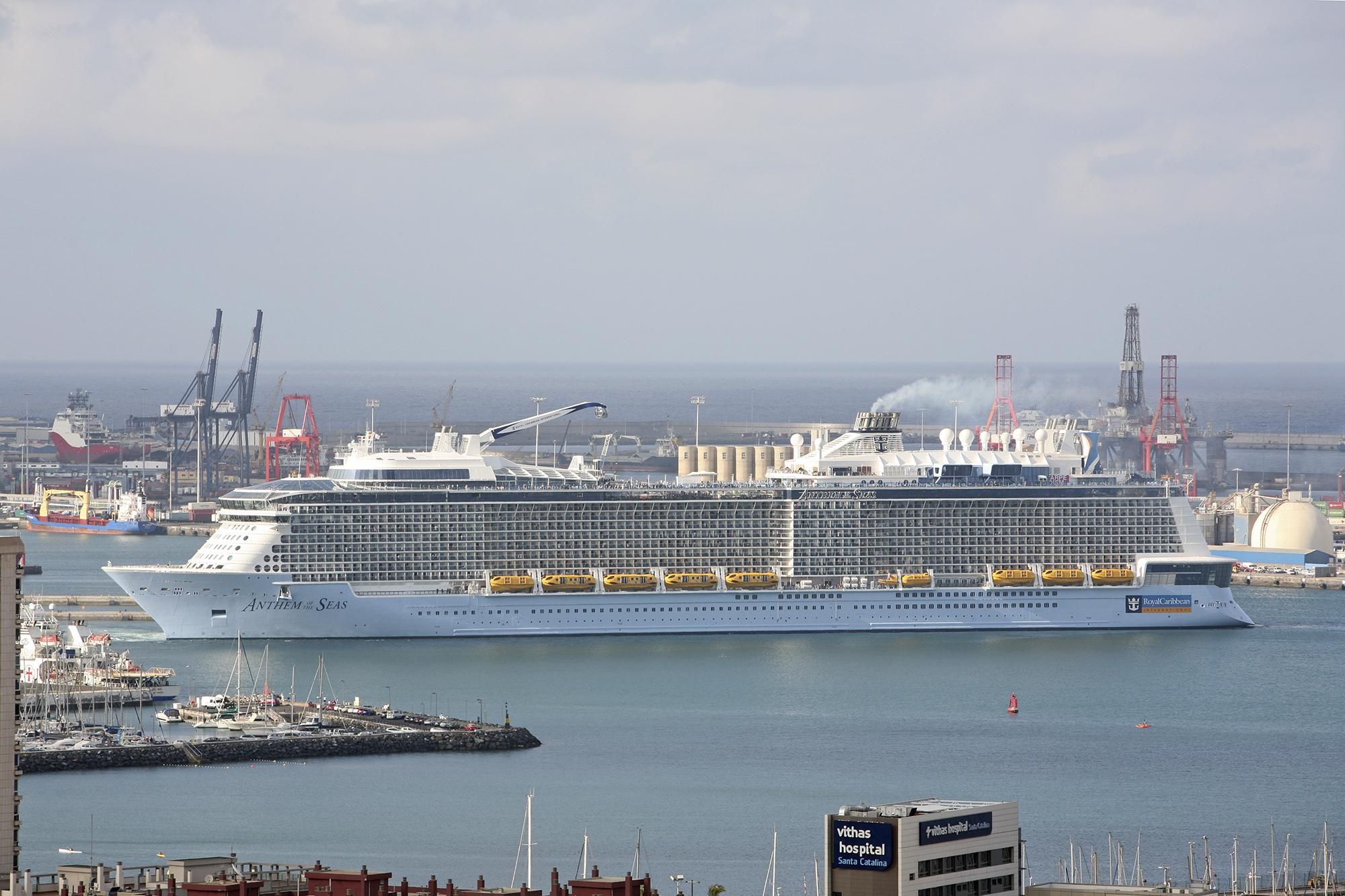 El Puerto de La Luz y de Las Palmas recibe al crucero 'Anthem of The Seas'. Foto: Alejandro Ramos