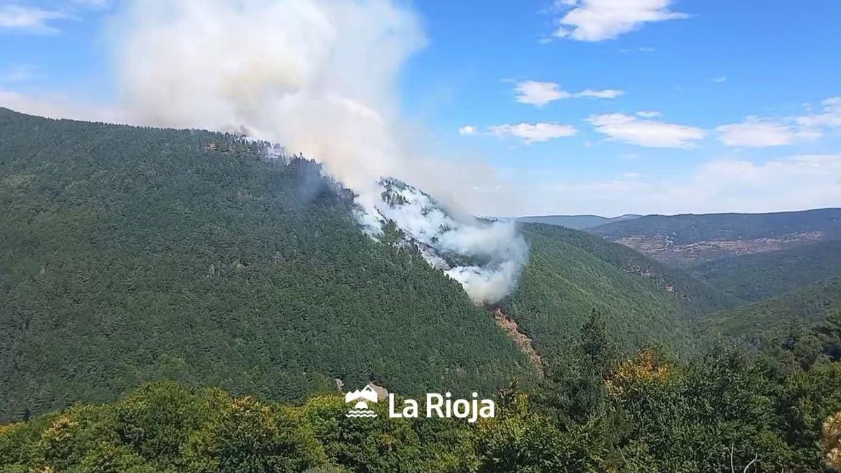 Incendio forestal activo en Villoslada de Cameros