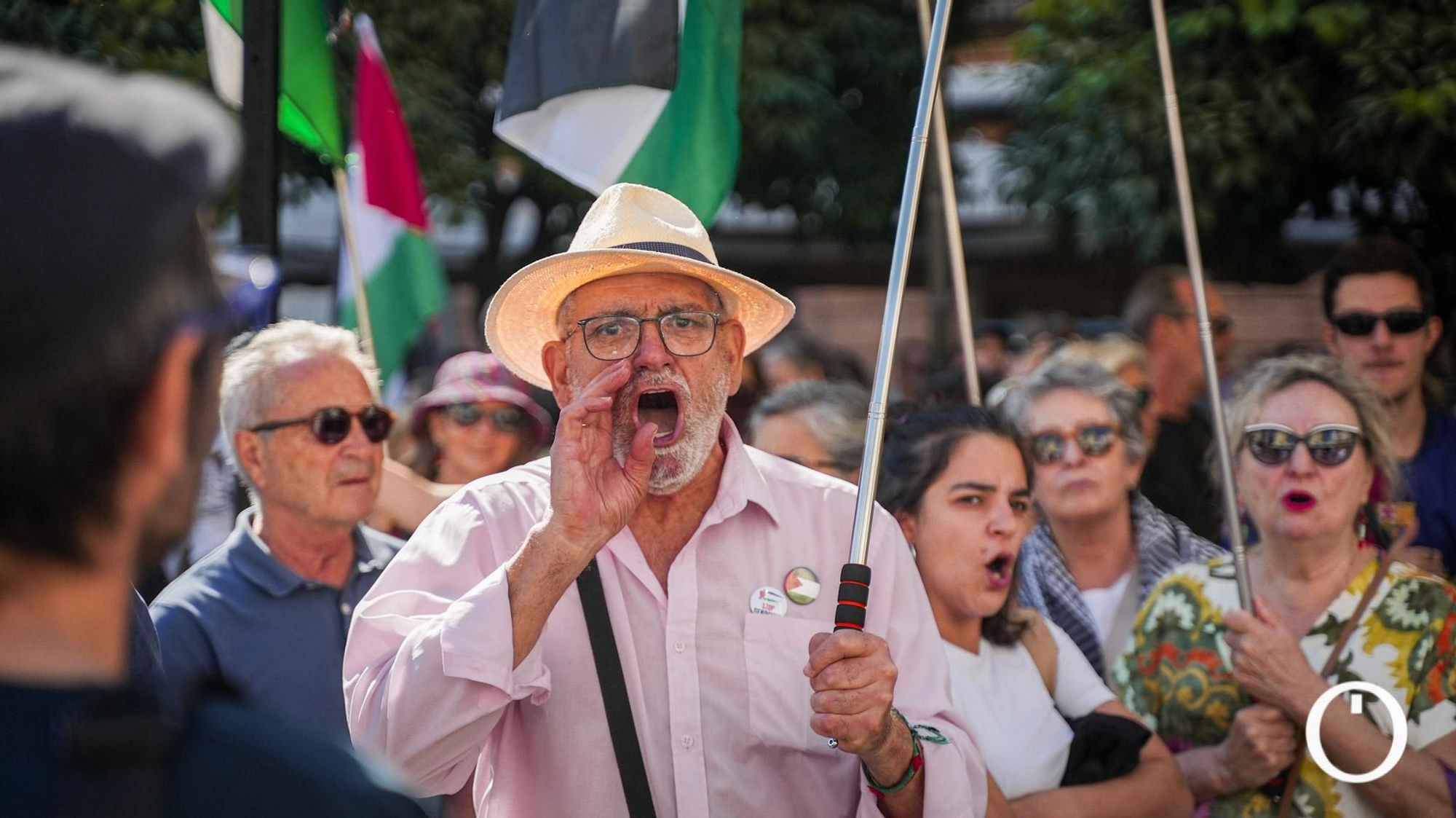 Protesta contra la detención la flotilla que transportaba ayuda hacia Palestina