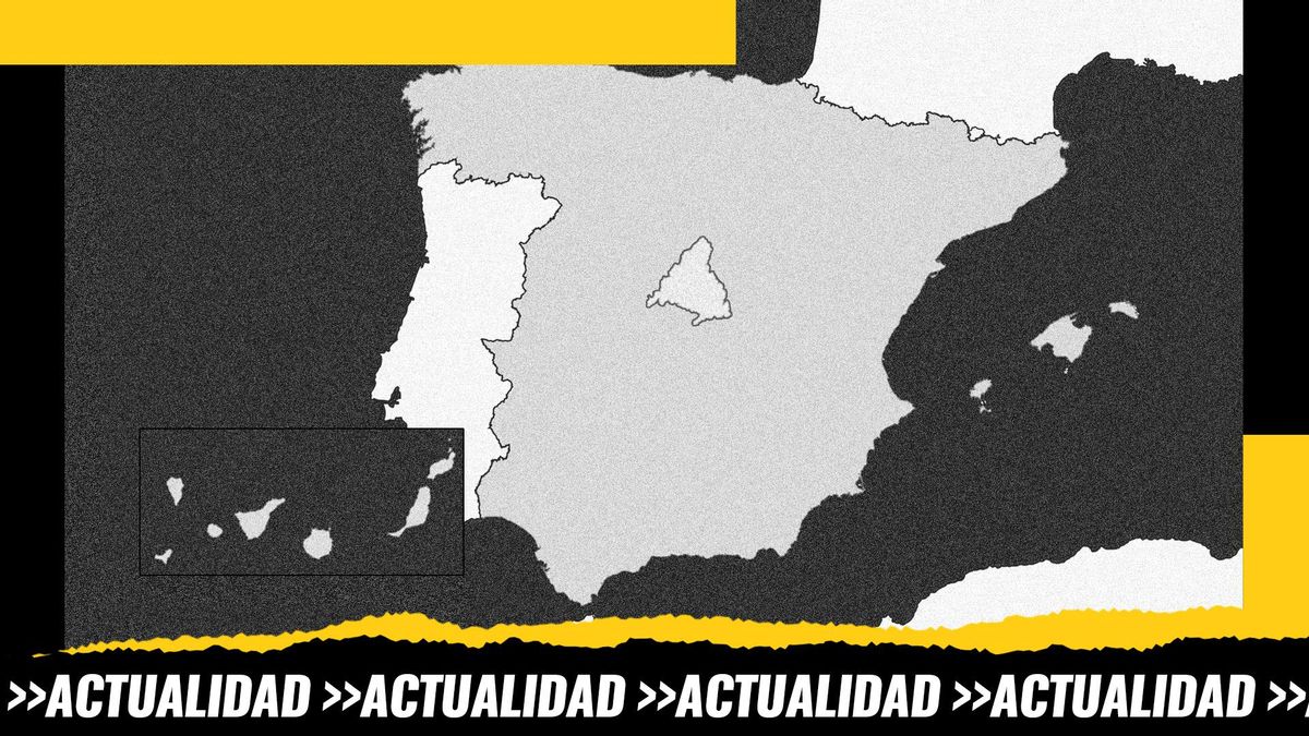 Montaje: mapa político de España pero solo situada la Comunidad Autónoma de Madrid