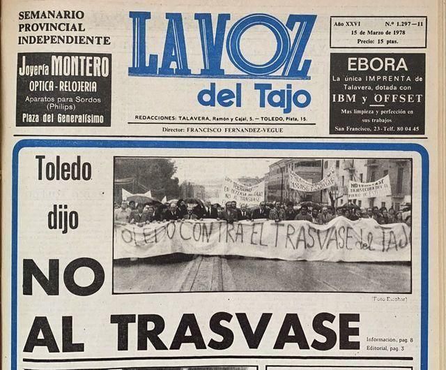 Recorte de la portada de 'La Voz del Tajo' en 1978