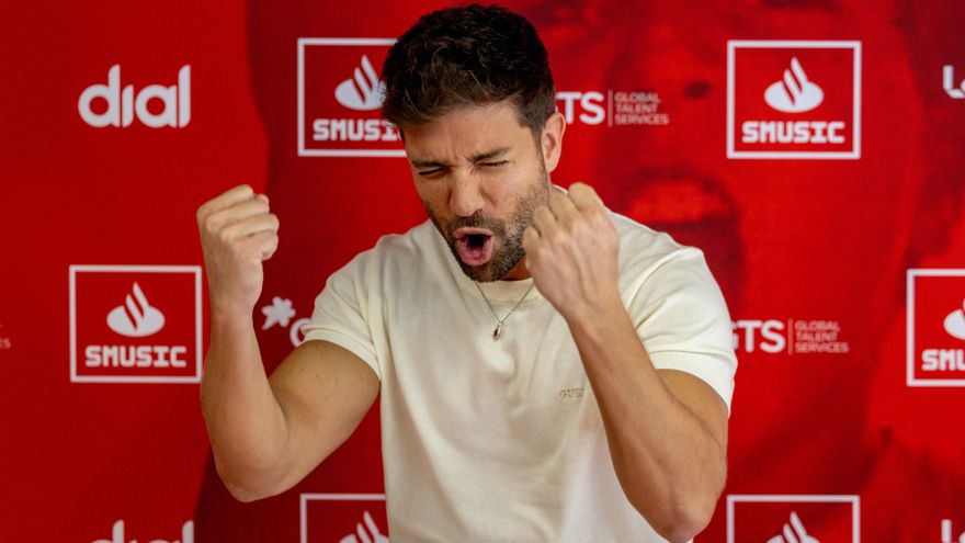 El cantante Pablo Alborán durante la presentación de su nueva gira.