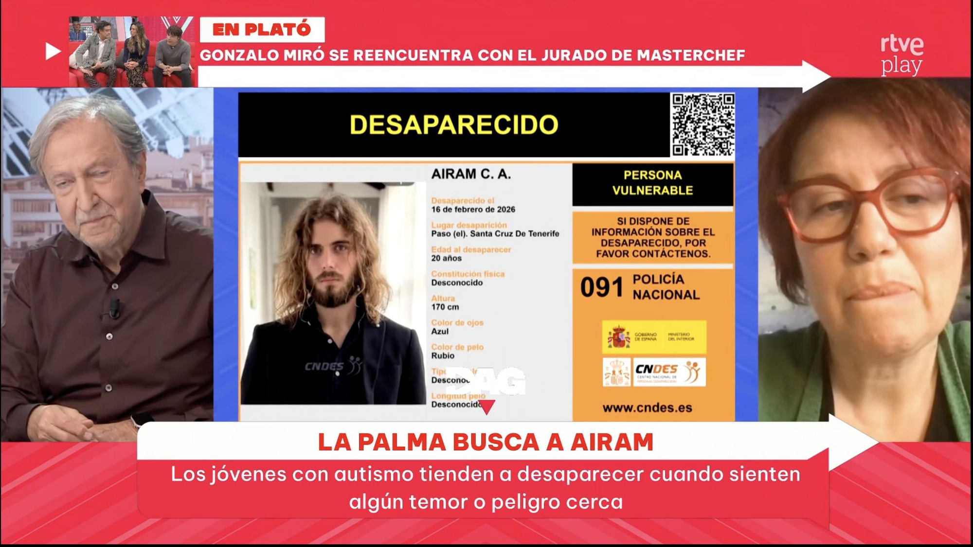 Intervención de Mercedes Afonso en el programa 'Directo al grano'. TVE