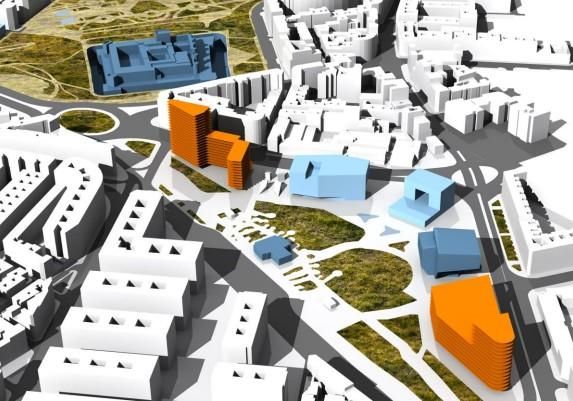 Infografia desde el Oeste del parque del Portillo