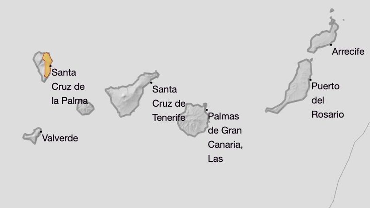 Aviso naranja por fuertes lluvias en el norte y este de La Palma: pueden descargar hasta 150 litros