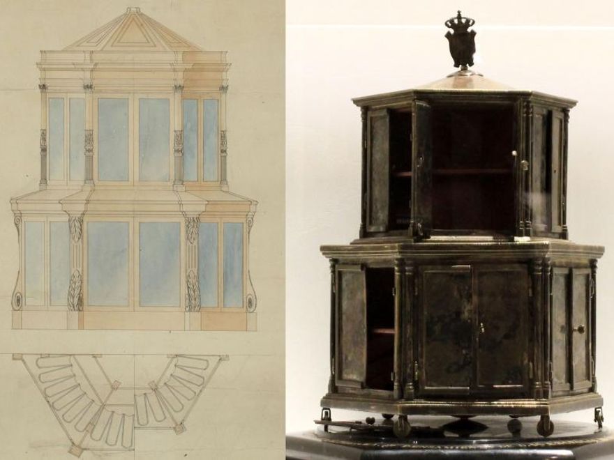 Proyecto de estantería de hierro y maqueta construida siguiendo el modelo del arquitecto Sánchez Pescador