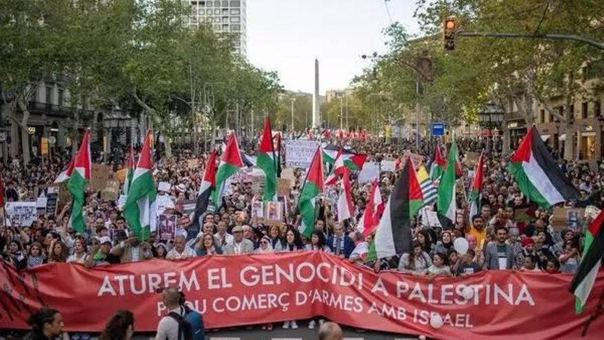 Manifestación de apoyo a Palestina en Barcelona