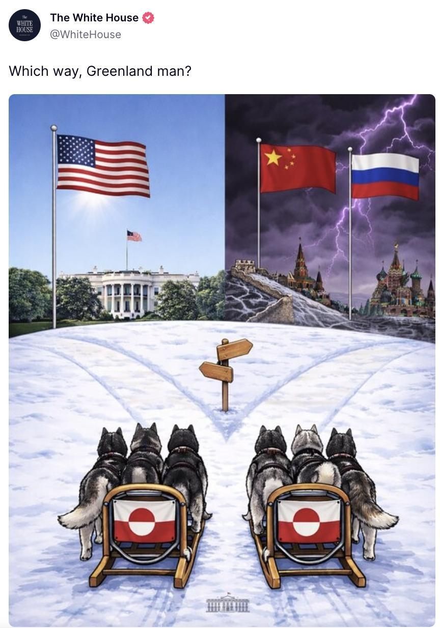 Truth Social de la Casa Blanca sobre la anexión de Groenlandia