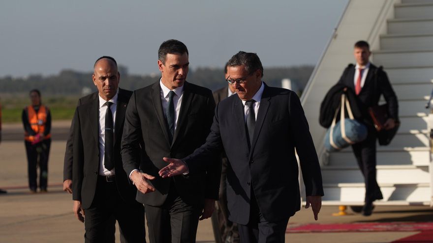 El primer ministro marroquí recibe a Pedro Sánchez, a 1 de febrero de 2023