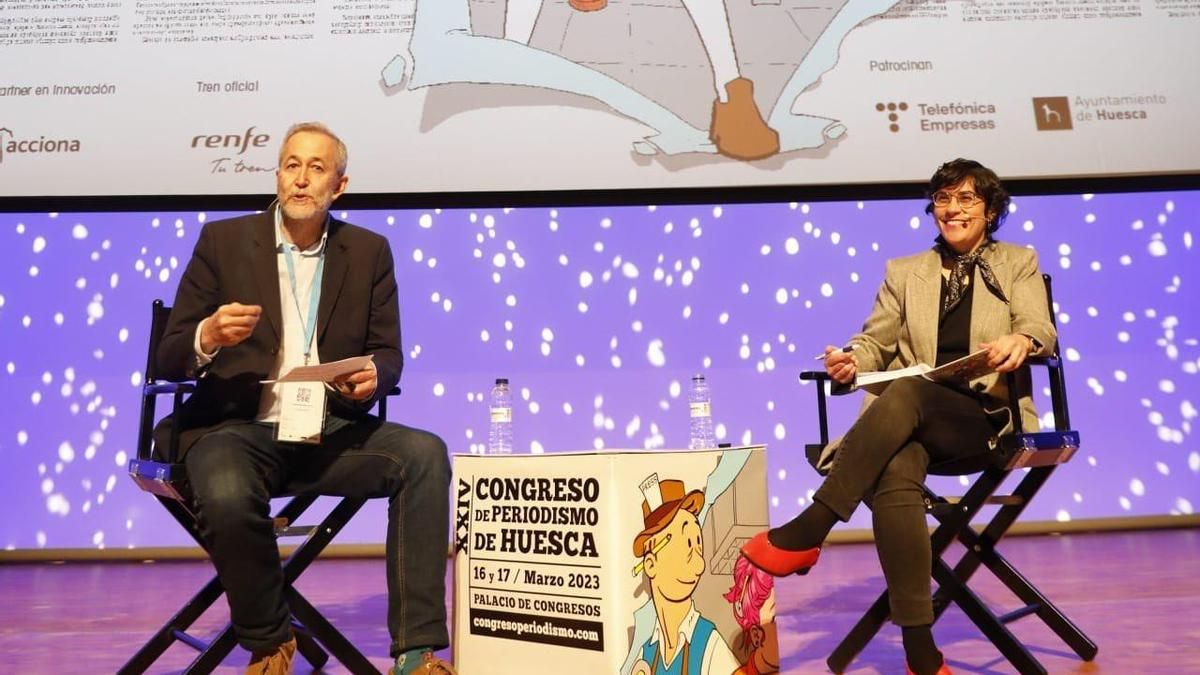 María Sánchez Díez en su conversación con Gumersindo Lafuente