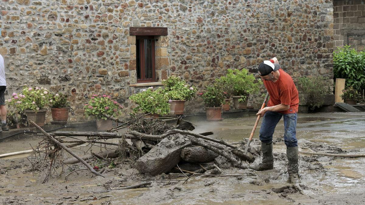 Inundaciones en Lazkao, Gipuzkoa.
