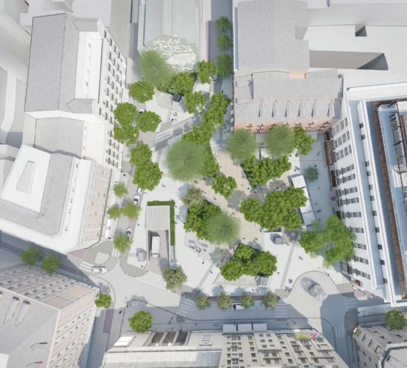 El proyecto de reforma de la Plaza del Carmen de Madrid y su aparcamiento, en imágenes