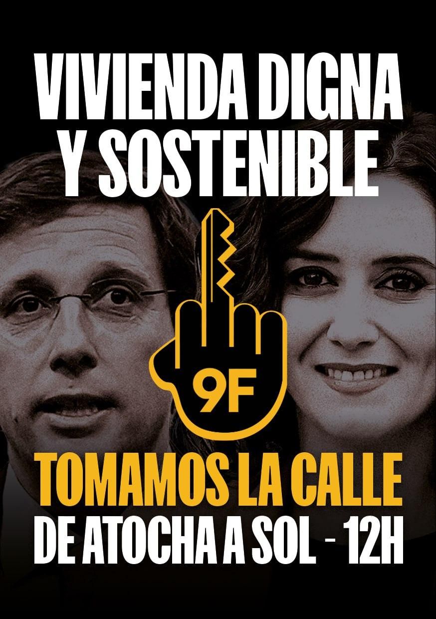 Cartel de la manifestación por la vivienda convocada para el 9 de febrero