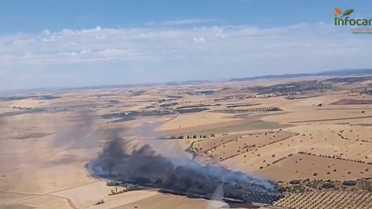 Incendio originado en Alcolea de Calatrava.