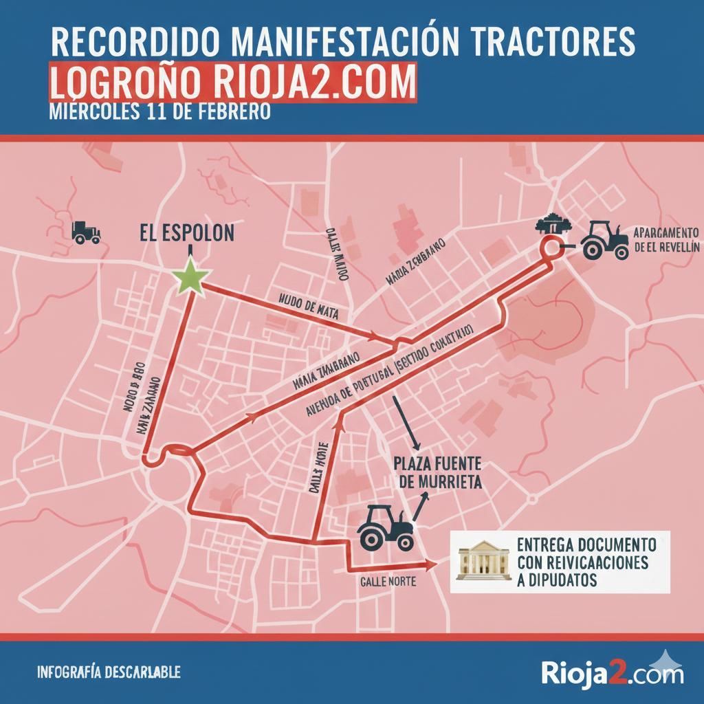 Recorrido de los tractores por Logroño el 11 F