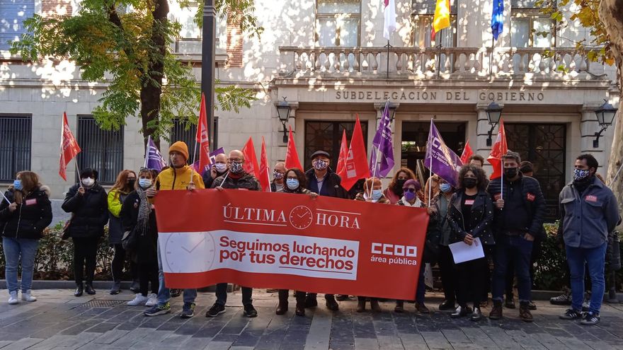 Concentración de delegados de CCOO en Guadalajara