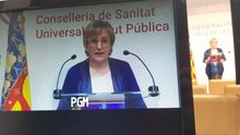 La consellera de Sanidad, Ana Barceló, en rueda de prensa.