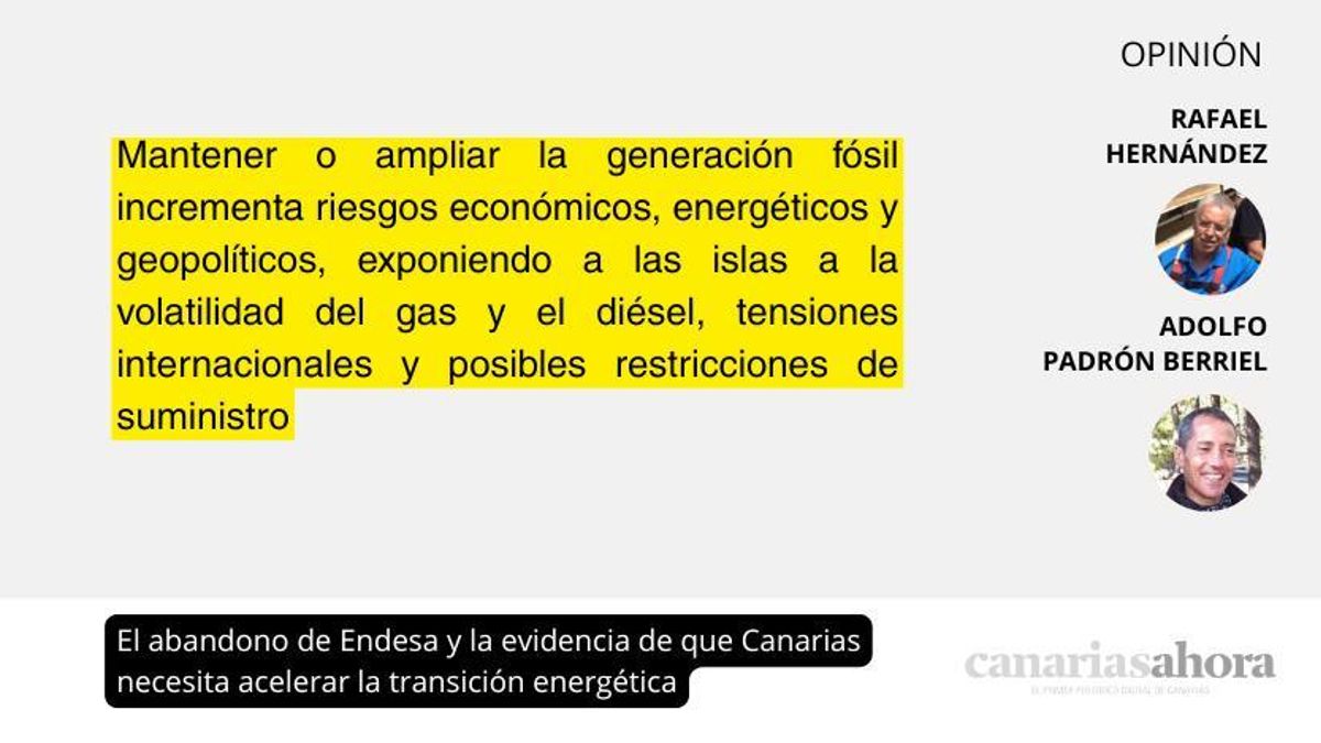 El abandono de Endesa y la evidencia de que Canarias necesita acelerar la transición energética