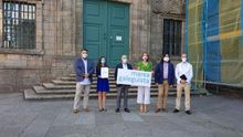 Presentación de la coalición Marea Galeguista, compuesta por En Marea, Compromiso por Galicia y el Partido Galeguista