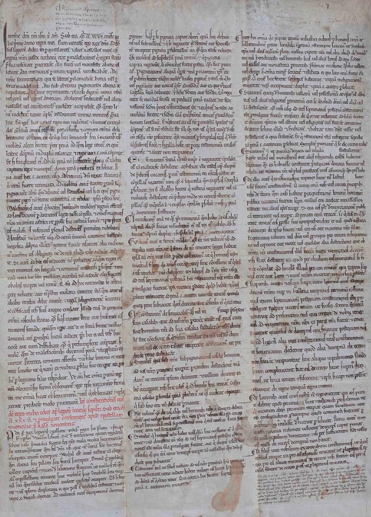 Copia de los Decreta de 1188 del Archivo de la Catedral de Orense