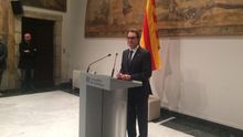 Artur Mas durante su comparecencia en el Palau de la Generalitat