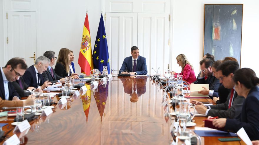 El presidente del Gobierno, Pedro Sánchez , preside la reunión del Consejo de Seguridad Nacional este martes, en el Complejo de la Moncloa