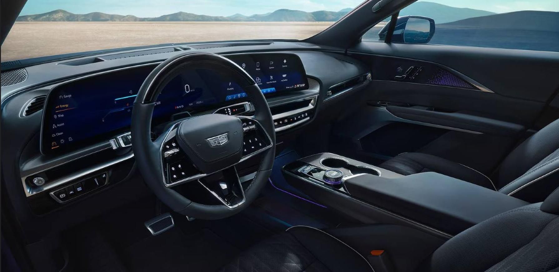 Interior del modelo eléctrico de Cadillac.