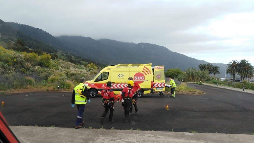Rescatada en helicóptero una senderista herida moderada en Garafía