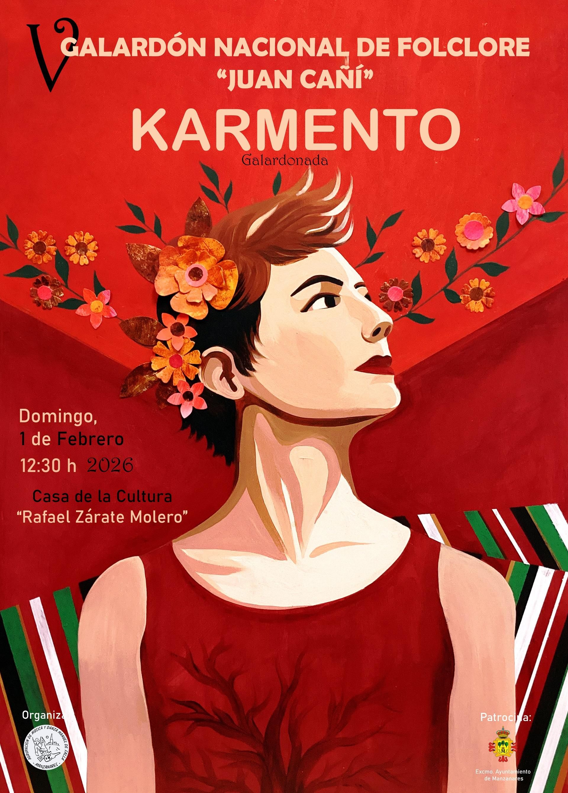Cartel anunciador del Premio de Folklore 'Juan Cañí' protagonizado por Karmento