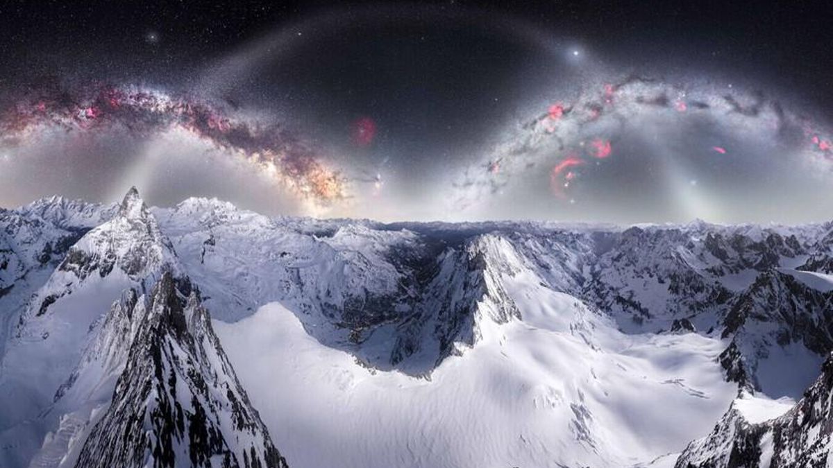 La foto que ha impresionado a la NASA: tres arcos de la Vía Láctea captados desde 4.200 metros y -28 grados en los Alpes