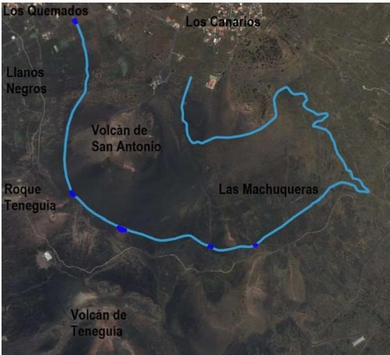 En la imagen, el trazado de la pista que se pretende asfaltar.