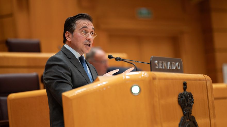Archivo - El ministro de Asuntos Exteriores, Unión Europea y Cooperación, José Manuel Albares, durante una sesión de control en el Senado, a 11 de marzo de 2025, en Madrid