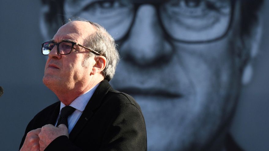 Ángel Gabilondo en un mitin en Madrid el 19 de abril.